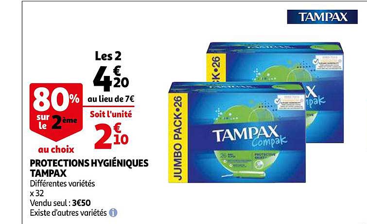 protections hygiéniques tampax