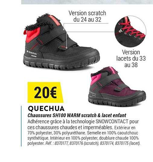 quechua chaussures sh100 warm scratch & lancet enfant