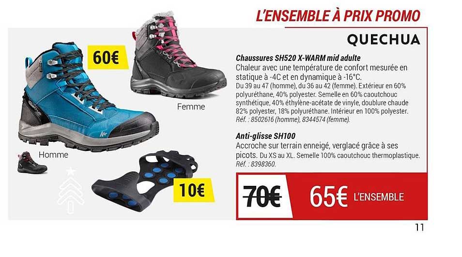 quechua chaussures sh520 x warm mid adulte