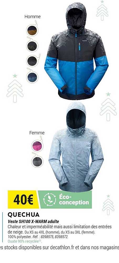 Quechua Veste Sh100 X Warm Adulte