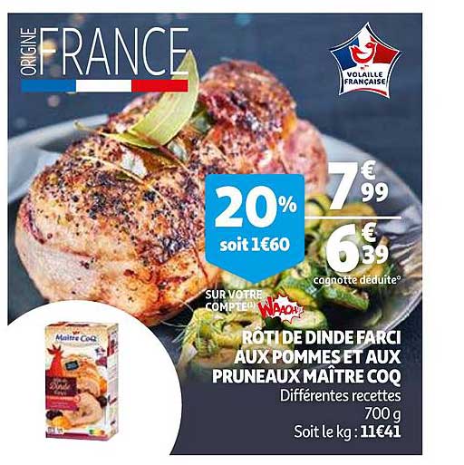 rôti de dinde farci aux pommes et aux pruneaux maître coq