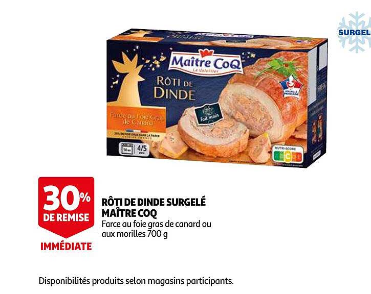rôti de dinde surgelé maître coq