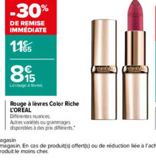 rouge à lèvres color riche l'oréal