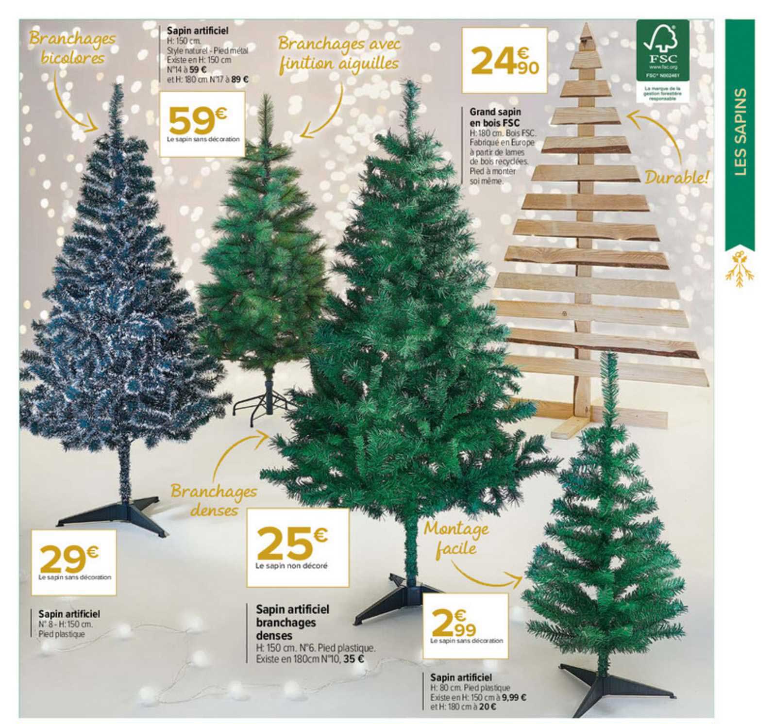 Sapin Artificiel , Grand Sapin En Bois Fsc, Sapin Artificiel Branchages Denses