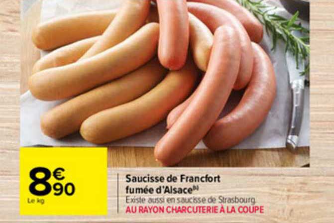 saucisse de francfort fumée d'alsace