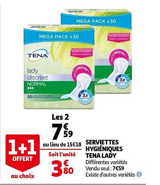 serviettes hygiéniques tena lady