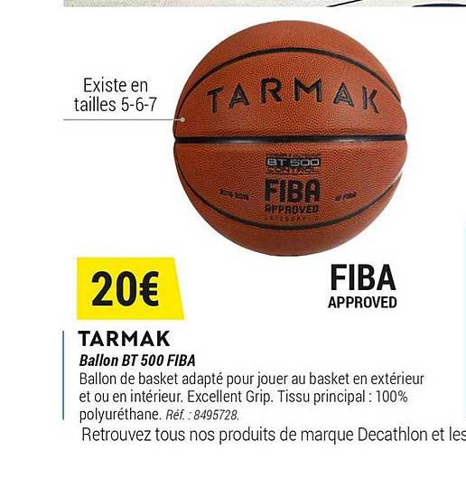 tarmak ballon bt 500 fiba