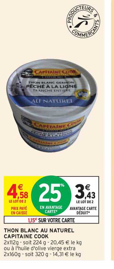 thon blanc au naturel capitaine cook