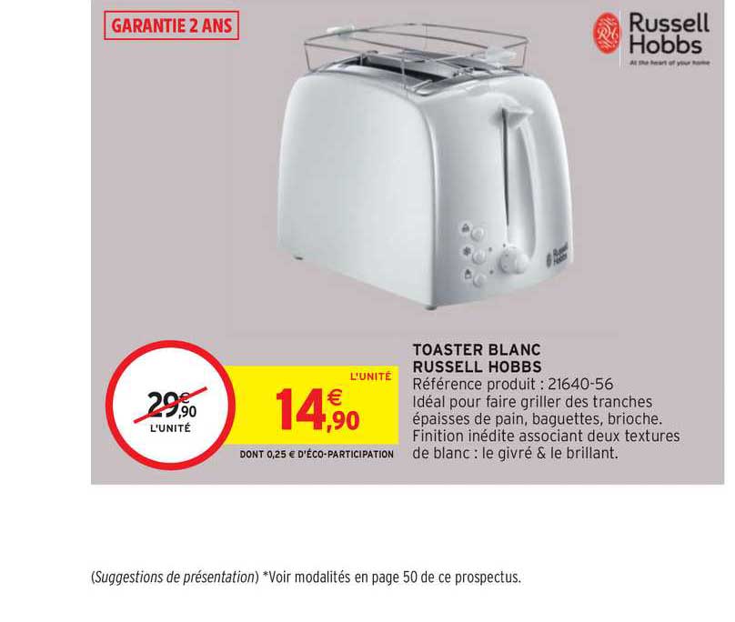toaster blanc russell hobbs