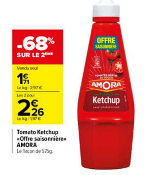 tomato ketchup «offre saisonnière» amora