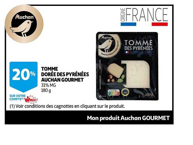 tomme dorée des pyrénées auchan gourmet
