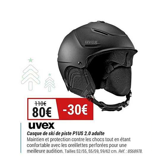 uvex casque de ski de piste p1us 2.0 adulte