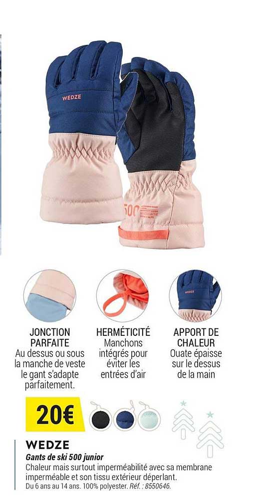 wedze gants de ski 500 junior