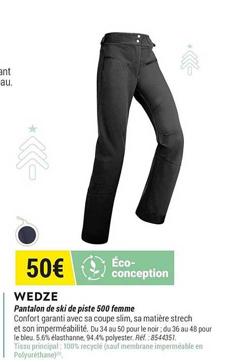 wedze pantalon de ski de piste 500 femme