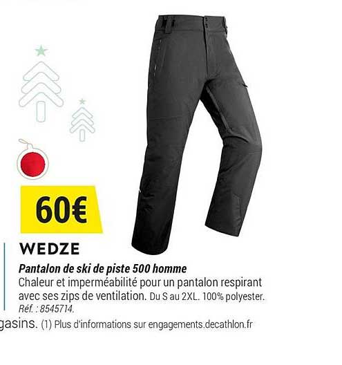 wedze pantalon de ski de piste 500 homme