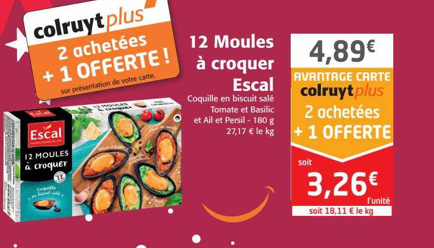 12 moules à croquer escal