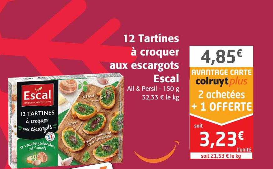 12 tartines à croquer aux escargots escal