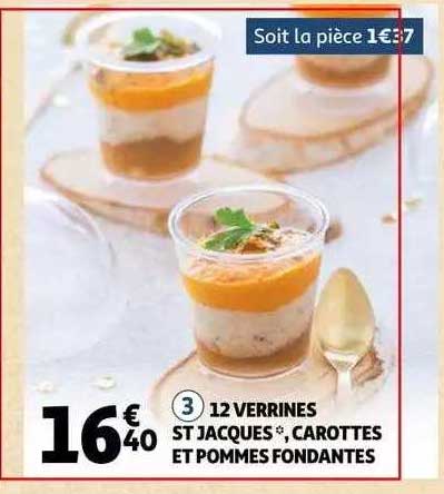 12 verrines st jacques, carottes et pommes fondantes