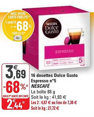 16 Dosettes Dolce Gusto Espresso N°5 Nescafé