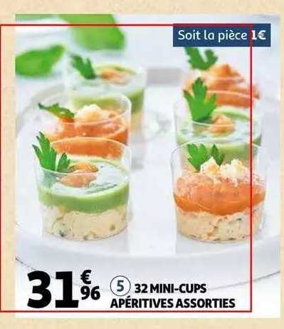 32 mini-cups apéritives assorties