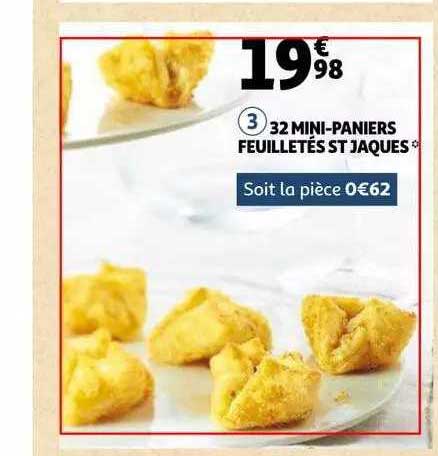 32 mini-paniers feuilletés st jacques