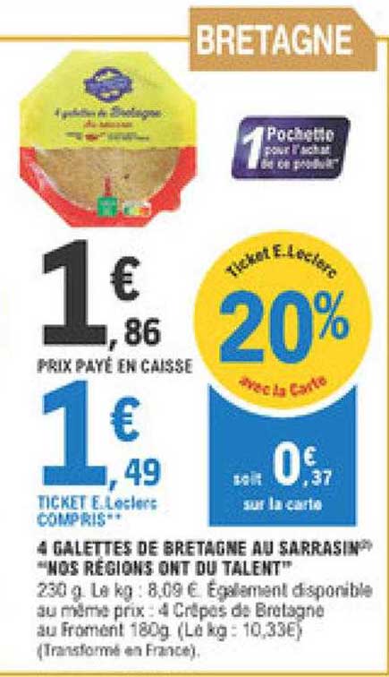 4 galettes de bretagne au sarrasin "nos régions ont du talent"