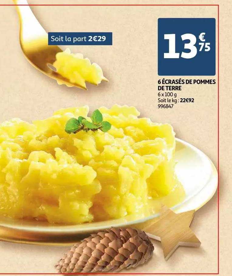 6 écrasés de pommes de terre