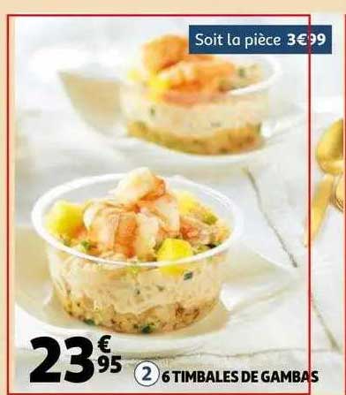 6 timbales de gambas
