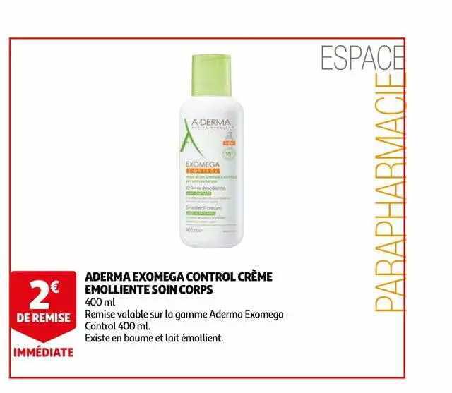 aderma exomega control crème émolliente soin corps