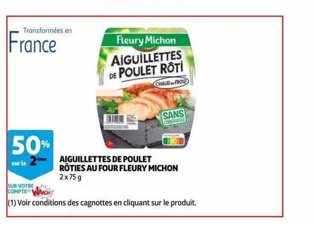 aiguillettes de poulet rôties au four fleury michon