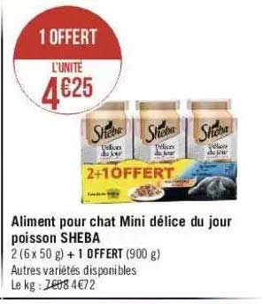 aliment pour chat mini délice du jour poisson sheba