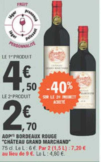 aop bordeaux rouge "château grand marchand"