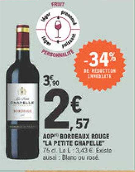 aop bordeaux rouge "la petite chapelle"