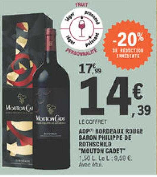 aop bordeaux rouge baron philippe de rothschild "mouton cadet"
