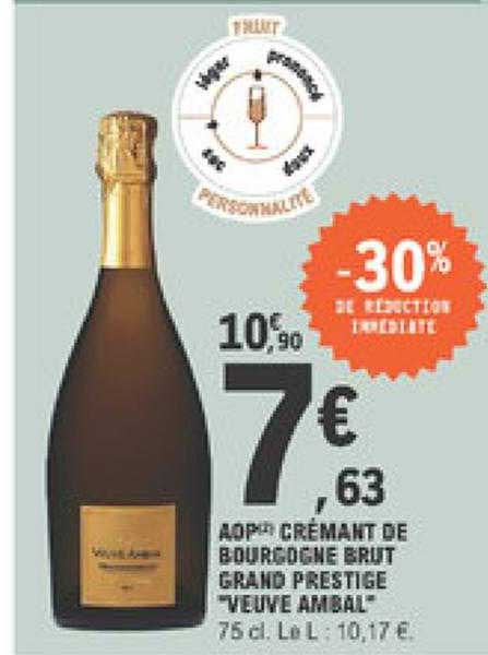 aop crémant de bourgogne brut grand prestige "veuve ambal"