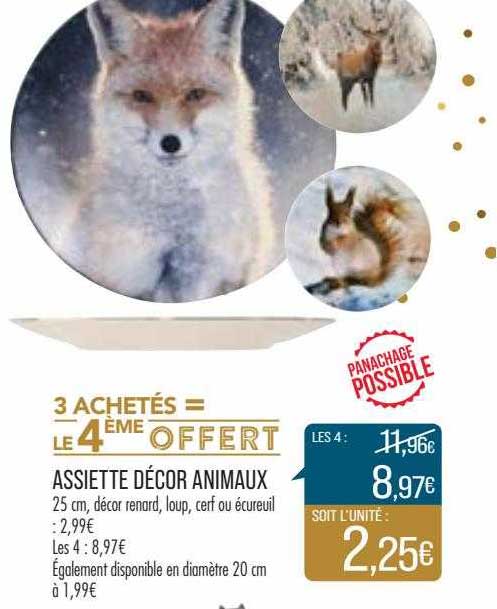 Assiette Décor Animaux