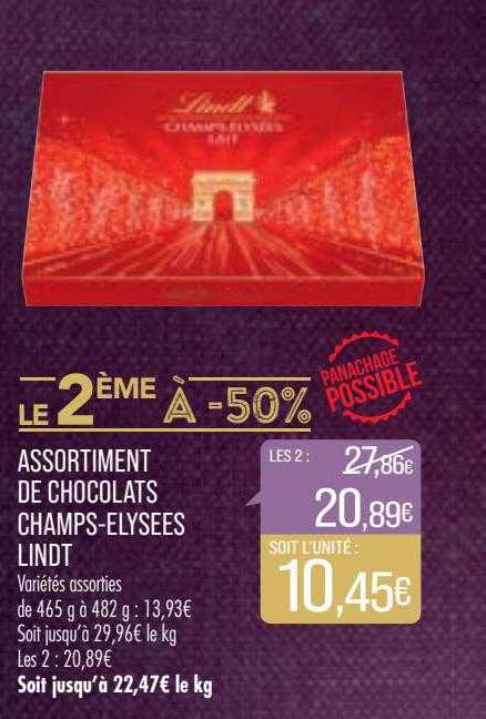 assortiment de chocolats champs-élysées lindt