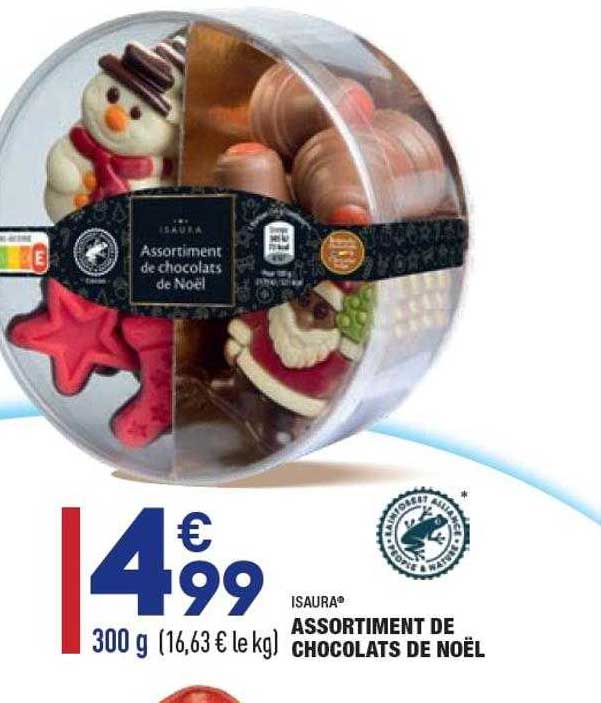 assortiment de chocolats de noël isaura