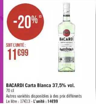 bacardi carta blanca 37,5% vol.