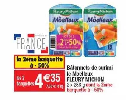 bâtonnets de surimi le moelleux fleury michon