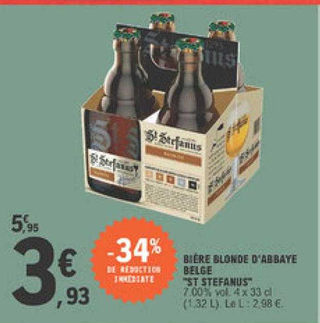 bière blonde d'abbaye belge "st stefanus"