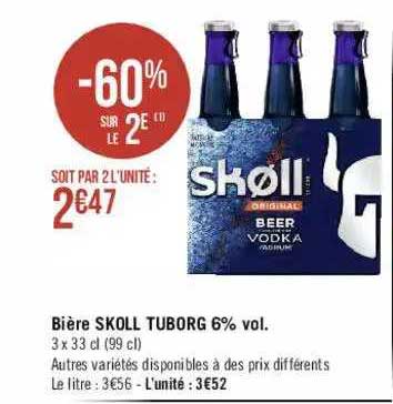 bière skoll tuborg 60% vol.