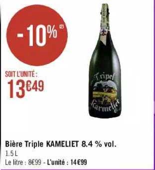 bière triple kameliet 8.4% vol.