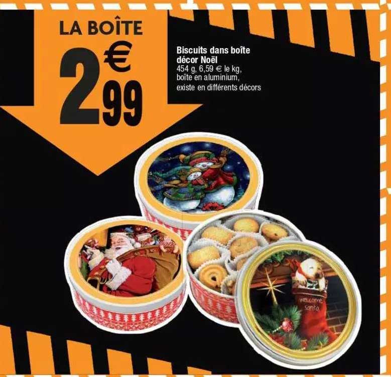 biscuits dans boîte décor noël