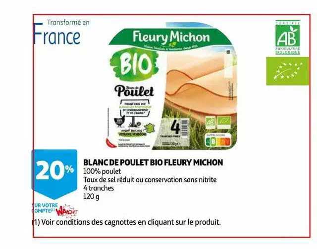 blanc de poulet bio fleury michon