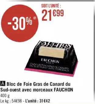 bloc de foie gras de canard du sud-ouest avec morceaux fauchon