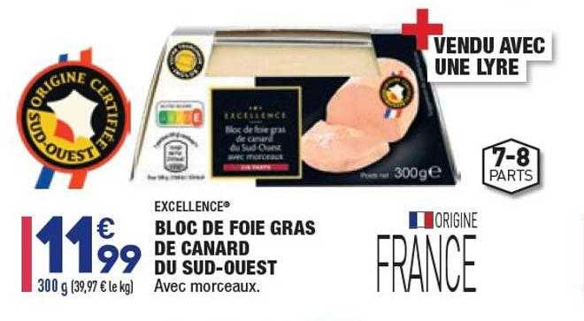 bloc de foie gras de canard du sud-ouest excellence