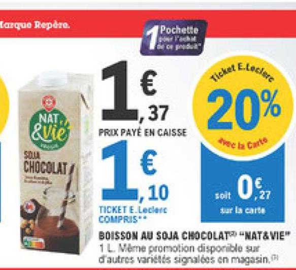 boisson au soja chocolat "nat & vie"