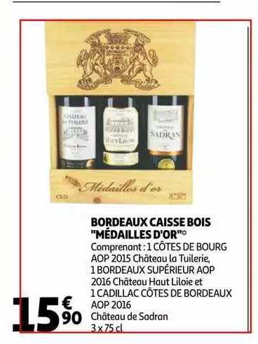 bordeaux caisse bois "médailles d'or"