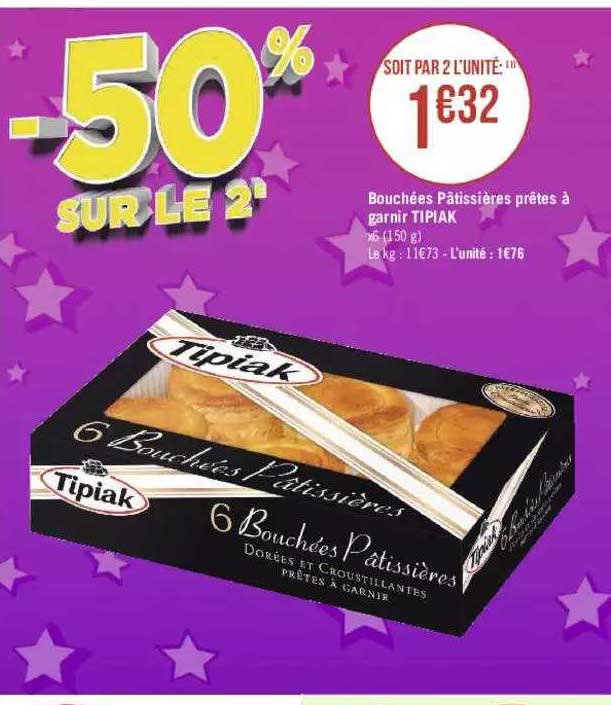 bouchées pâtissières prêtes à garnir tipiak